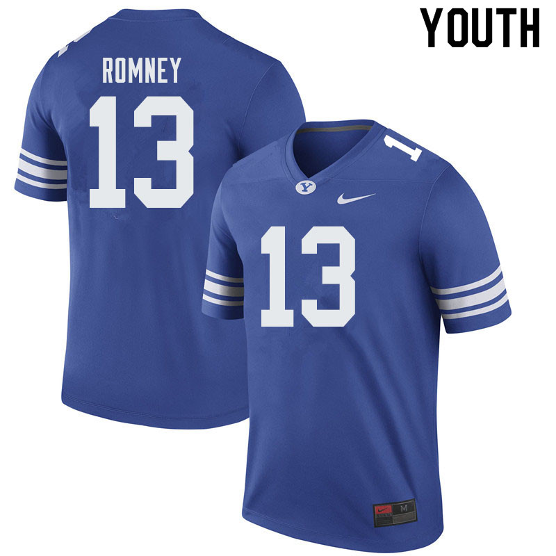 Youth #13 Baylor Romney BYU Cougars College Football Jerseys Sale-Royal